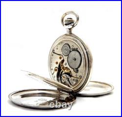 Pocket Watch ZENITH Hunter Grand Prix Paris Case Silver 50mm Circa 1910 Working