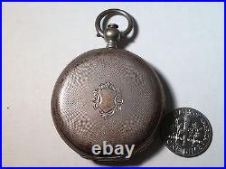 Pocket Watch, small, Hunting Case, gunmetal/silver, for parts/not running