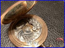 Pocket watch ELGIN cal 286 engraved hunter multicolor case c 1905 7 jewels 6s