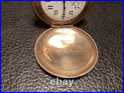 Pocket watch ELGIN cal 286 engraved hunter multicolor case c 1905 7 jewels 6s