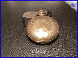 Pocket watch ELGIN cal 286 engraved hunter multicolor case c 1905 7 jewels 6s