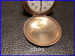 Pocket watch ELGIN cal 286 engraved hunter multicolor case c 1905 7 jewels 6s