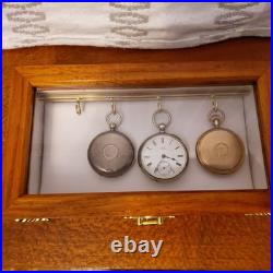 Pocket watch display Box, with Sliding Hooks