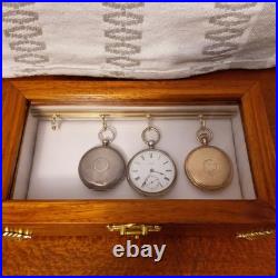 Pocket watch display Box, with Sliding Hooks