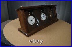 Pocket watch display case, displays 3 18size or smaller under glass