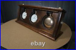 Pocket watch display case, displays 3 18size or smaller under glass