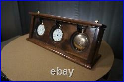 Pocket watch display case, displays 3 18size or smaller under glass