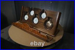 Pocket watch display case, displays 5 watches, 2-16s 3-18s