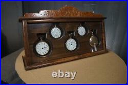 Pocket watch display case, displays 5 watches, 2-16s 3-18s