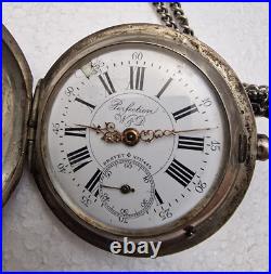 Pocket watch full hunter horse and hunting scene W & D Perfection