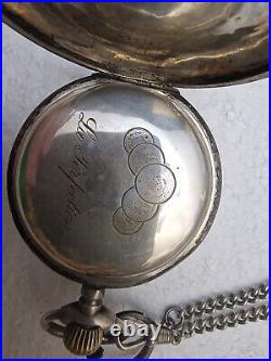 Pocket watch full hunter horse and hunting scene W & D Perfection