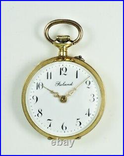 Pocket watch lady's solid gold 14K very beautiful case