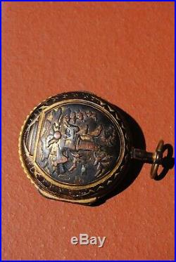 Pocket watch verge Pre Viala with rare china case xviii sec for restore