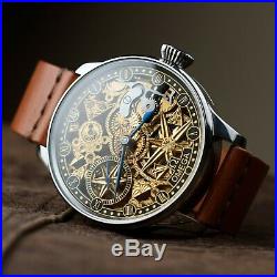 Pre-Order Watches for men skeleton Omega pocket watch in art deco case and dial