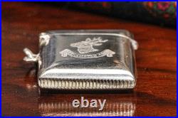 Preppy Club Hunting Deer Antique Sterling Silver Pocket Watch Fob Vesta Case