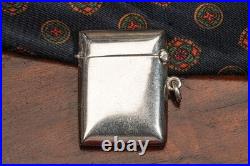Preppy Club Hunting Deer Antique Sterling Silver Pocket Watch Fob Vesta Case