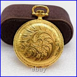 Pristine Vintage Swiss Arnex 10? Gold Hunter-Case Unitas 6498 Pocket Watch-Runs