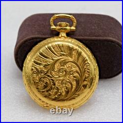 Pristine Vintage Swiss Arnex 10? Gold Hunter-Case Unitas 6498 Pocket Watch-Runs