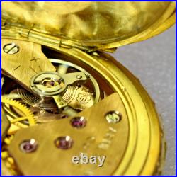 Pristine Vintage Swiss Arnex 10? Gold Hunter-Case Unitas 6498 Pocket Watch-Runs
