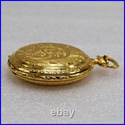 Pristine Vintage Swiss Arnex 10? Gold Hunter-Case Unitas 6498 Pocket Watch-Runs