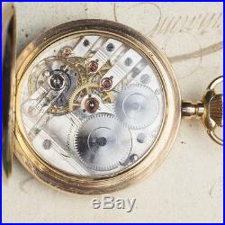 Quality SPRING DETENT CHRONOMETER in 14k Gold Hunter Case Antique Pocket Watch