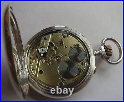 Quarter Repeater Pocket watch open face silver case 53 mm. In diameter