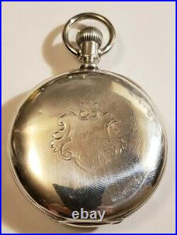 RARE 16S Waltham 17J. Adj grade No. 640 fancy ruby jeweled dial coin silver case
