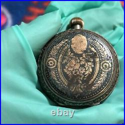 RARE 1885'S LONGINES SWISS SILVER HUNTER CASE POCKET WATCH Need Repairs