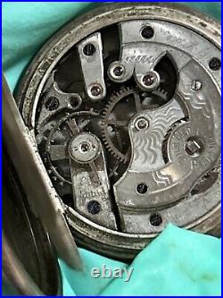 RARE 1885'S LONGINES SWISS SILVER HUNTER CASE POCKET WATCH Need Repairs