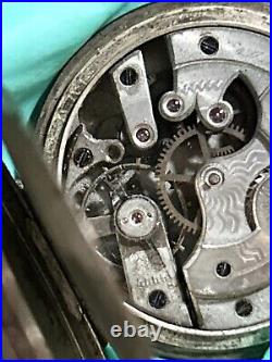 RARE 1885'S LONGINES SWISS SILVER HUNTER CASE POCKET WATCH Need Repairs
