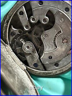 RARE 1885'S LONGINES SWISS SILVER HUNTER CASE POCKET WATCH Need Repairs