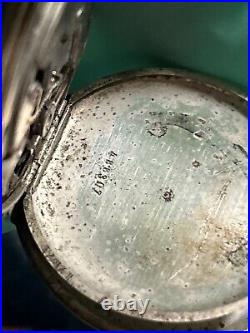 RARE 1885'S LONGINES SWISS SILVER HUNTER CASE POCKET WATCH Need Repairs