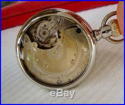RARE 1896 Seth Thomas TWO TONE Movement Pocket Watch in DISPLAY CASE 18s Runs
