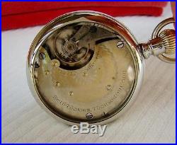 RARE 1896 Seth Thomas TWO TONE Movement Pocket Watch in DISPLAY CASE 18s Runs