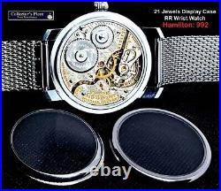 RARE 21 Jewels MINT Railroad Display Case Wrist Watch Hamilton 992 Working Great