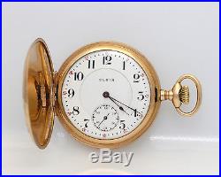 RARE 21jewel Elgin Grade 156 Antique Hunting Case Pocket Watch