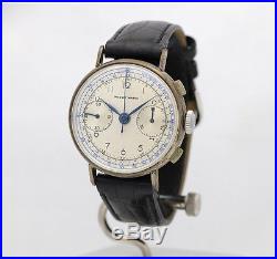 RARE 37mm Nicolet 1930s Silver Case Chronograph Men's Wrist Watch with great dial