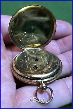 RARE ANTIQUE 1800s PATEK PHILLIPPE 18K GOLD POCKET WATCH With CASE & KEY WORKS