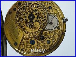 RARE ANTIQUE ENGLISH SILVER CONSULAR CASED VERGE FUSEE POCKET WATCH LONDON c1859