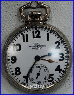 RARE BALL OFFICIAL STANDARD 999P 2 Two Time Zone POCKET WATCH Gold filled case