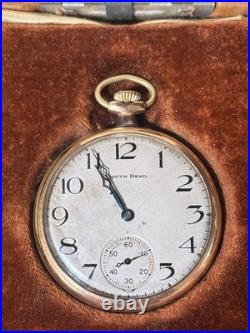 RARE C. 1919 South Bend Pocket Watch 19 Jewels Grade 429 RUNNING Box & Ribbon