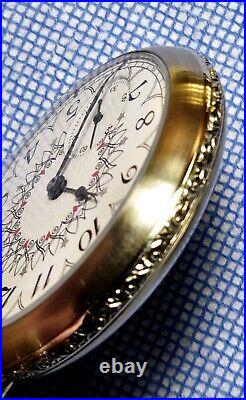 RARE Circa 1921 Waltham Pocket Watch Fancy Dial 16s FAHYS MONARCH CASE RUNNING