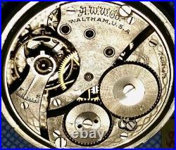 RARE Circa 1921 Waltham Pocket Watch Fancy Dial 16s FAHYS MONARCH CASE RUNNING