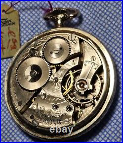 RARE Circa 1921 Waltham Pocket Watch Fancy Dial 16s FAHYS MONARCH CASE RUNNING