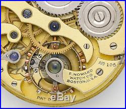 RARE FIND! Edward Howard #106 16s 23 jewel Movement withdial & hands. Needs a case