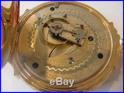 RARE HUGE MASSIVE 14k SOLID GOLD 18s BOXED HINGE WALTHAM 1888 HUNTING CASE WATCH