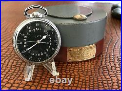 RARE Hamilton 4992B U. S. Military Navigation Pocket Watch with USAC Case c1941