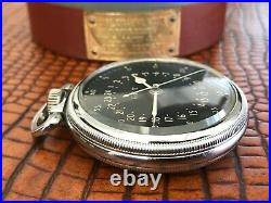 RARE Hamilton 4992B U. S. Military Navigation Pocket Watch with USAC Case c1941