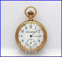 RARE Illinois 16s 21j Gr. 181 American Railroad Pocket Watch in a 14k Gold Case