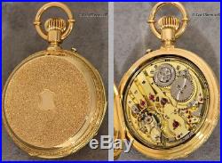 RARE LECOULTRE & Co MINUTE REPEATER IN 18K GOLD LAVISHLY DECORATED HUNTER CASE